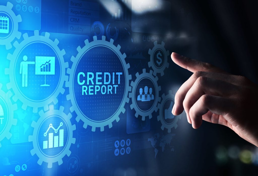 Credit,Report,Score,Button,On,Virtual,Screen.,Business,Finance,Concept.