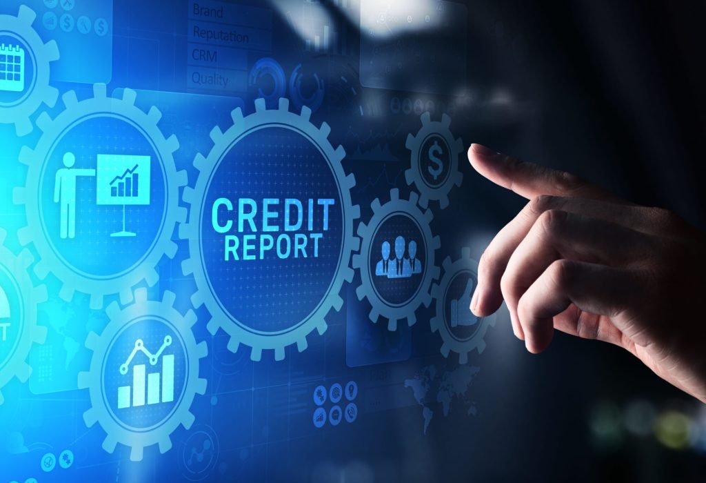 Credit,Report,Score,Button,On,Virtual,Screen.,Business,Finance,Concept.